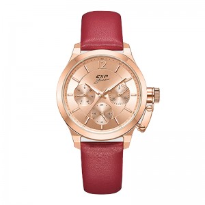 Expedition 6381 Rosegold Full Red Leather Lady BFLRGLN
